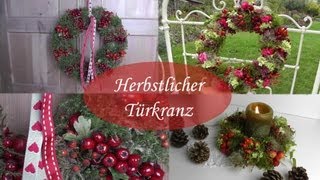 DIY  Herbstdeko I HERBST KRANZ binden  aus Moos Hagebutten Beeren Blüten  DekoideenReich [upl. by Flin]