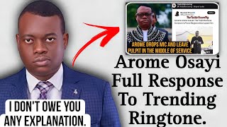 Apostle Arome Osayi Full Response To Dropping The Microphone And Leaving Due To A Ringtone🔥🔥 [upl. by Wassyngton190]