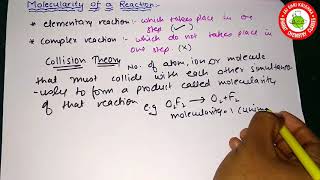 Molecularity of a Reaction  CHEMICAL KINETICS [upl. by Lien]