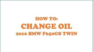 DYI oil change BMW 2010 F650GS twin cylinder [upl. by Adnuhser77]