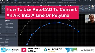 How To Use AutoCAD To Convert An Arc Into A Line Or Polyline [upl. by Finegan]