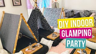 Wednesday Slumber Party  DIY Indoor Glamping Party Ideas For Kids [upl. by Ybbed]