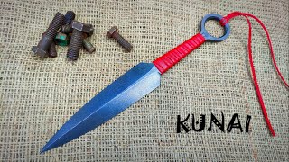 WOOTZ steel from rusty bolts  Forging a flying KUNAI [upl. by Pietrek]