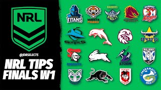 NRL TIPS amp PREDICTIONS  FINALS WEEK ONE 2024 [upl. by Dale]