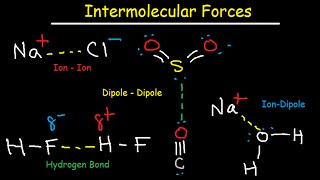 Intermolecular Forces  Hydrogen Bonding DipoleDipole IonDipole London Dispersion Interactions [upl. by Kajdan25]