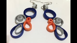 Quilling Earrings Colorful Hoops  quilling jhumkas [upl. by England]