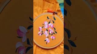 fabric painting on clothes for beginners  how to easily paint flowers on fabric  hand painting [upl. by Nnyrb]