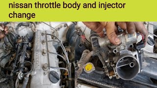 nissan pickup injector and throttle body replace Nissan engine vibrat tahir719 [upl. by Enyaj]