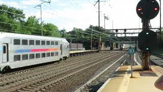 Southbound Acela Splitting Regional and NJT Traffic at Trenton [upl. by Enel28]