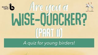 Are you a Wise Quacker  A quiz for beginner birders PART 2 [upl. by Xever]