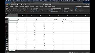 Tablas de verdad con excel 1 [upl. by Llevrac789]