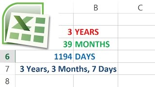 How to Calculate Days Months and Years between Two Dates in Excel [upl. by Zemaj]