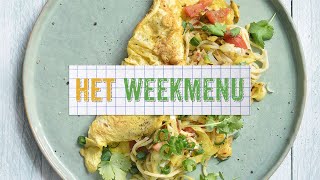 Het Weekmenu 2  Gewokte noedels met ei en tomaat  Bart Desmidt [upl. by Ellak]