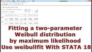 Fitting a twoparameter Weibull distribution by maximum likelihood Use weibullfit With STATA 18 [upl. by Blatt914]