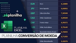 Planilha Excel de consulta de taxas de moedas  Zé Planilha [upl. by Marden]