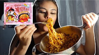 ASMR CARBONARA FIRE NOODLES [upl. by Eleets]