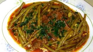 Haricot vert viande de veau et sauce rouge [upl. by Yenoh]