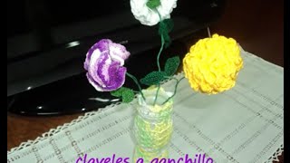 CLAVEL A GANCHILLO TUTORIAL  Labores Angélika [upl. by Ellehcal]