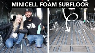 DIY Van Subfloor Insulation with Minicell Foam  2021 Ford Transit Van Build Conversion Ep 7 [upl. by Joktan988]