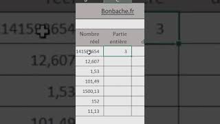 Séparer la partie entière et décimale dun nombre avec Excel [upl. by Graeme]