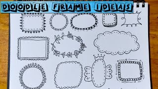 สอนวาดกรอบน่ารักๆ ไว้ตกแต่งใบงาน  How to draw doodle frames [upl. by Einal]