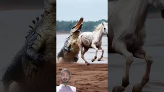 man help white horse 🐎mare horse crocodile river field humanity horselover shorts viral [upl. by Ymmor270]