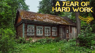 ONE YEAR TIMELAPSE OF RENOVATING an Old Secret House in a Remote Forest [upl. by Ocsecnarf]