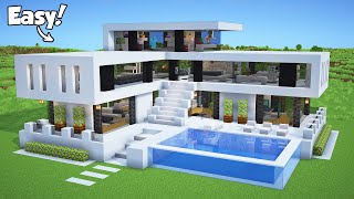 Minecraft How to Build a Modern House Tutorial Easy to follow 52  Interior in Description [upl. by Will573]