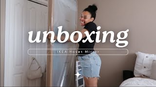 Unboxing New IKEA Hovet Mirror with Black Frame [upl. by Paynter]