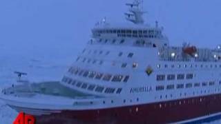 Raw Video Ships Stuck in Ice in Baltic Sea [upl. by Niobe]