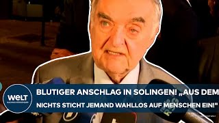 SOLINGEN quotAus dem Nichts sticht jemand wahllos auf Menschen einquot  Reul nach Anschlag fassungslos [upl. by Tlaw483]