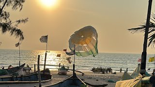 Parasailing activity water sports activity sea beach Goa [upl. by Guyer]