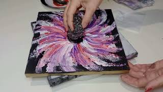 КРАСОЧНЫЙ АБСТРАКТНЫЙ ЦВЕТОК АКРИЛОМ  COLORFUL ABSTRACT FLOWER ACRYLIC [upl. by Charissa921]