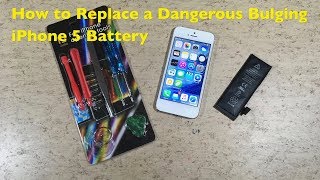 How to Replace a Dangerous Bulging Swollen iPhone 5 Battery [upl. by Uohk]