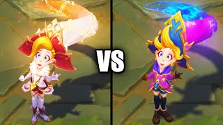 Arcanist Zoe vs Prestige Arcanist Zoe Skins Comparison League of Legends [upl. by Ramor]