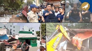 Hyderabad GHMC amp Wakfboard removes illegal encroachment on Grave yard in Edibazar [upl. by Lubbi]