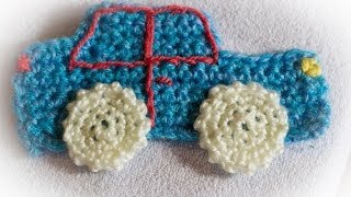 Naszywka Samochód na szydełku Car Stripe crochet [upl. by Farl]