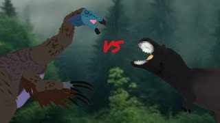 DINOSAUR BATTLES ANIMATION  Therizinosaurus VS Daspletosaurus DC2 [upl. by Leftwich]