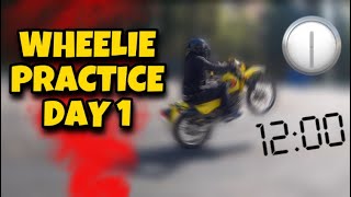 HOW TO WHEELIE THE SUZUKI DR200  DAY 1 WHEELIE PRACTICE [upl. by Sadella736]