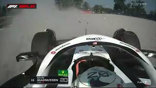 Kevin Magnussen onboard crash Italian GP 2024 FP2 [upl. by Gnoht]