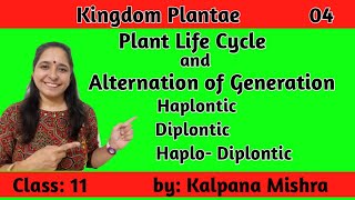 KINGDOM PLANTAE 04 PLANT LIFE CYCLE amp ALTERNATION OF GENERATION CLASS 11 [upl. by Jesher]