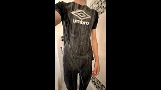 Wet Black Umbro Sports Shirt with Black Leggings [upl. by Arytal]