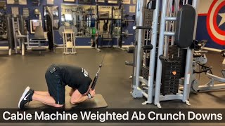 CABLE WEIGHTED AB CRUNCH DOWNS  AB BULKING EXERCISE [upl. by Adnyleb]