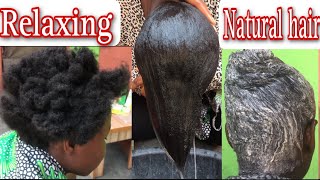 HOW TO RELAX 4C NATURAL HAIR AT HOME WITH ZERO HEATORS OLIVE OIL RELAXER [upl. by Dnomed]