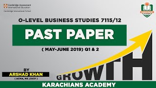 BUSINESS STUDIES OLEVEL 711512  MAYJUNE 2019 PAST PAPER Q1 amp 2 [upl. by Onileba]