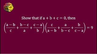 if a  b  c  0 then a  bc  b  ca  c  abca  b  ab  c  bc  a  9 [upl. by Lashond]