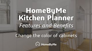 HomeByMe Kitchen Planner Features – Change the color of cabinets [upl. by Merceer]