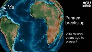 Animation Continents collide and break apart over time [upl. by Arabeila]