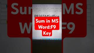 How to Sum in MS Word msword mswordtricks computertricks shortvideo newshorts viralvideo [upl. by Payne872]