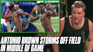 Antonio Brown Storms Off Field In Middle Of Buccaneers Game  Pat McAfee Reacts [upl. by Akerley190]